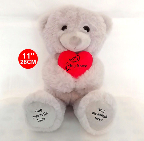 Personalised grey teddy bear - teddy,
