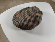 Mens Herbert Johnson Tweed Check Peaked Flat Cap Pure New Wool 7 1/2" 61cm