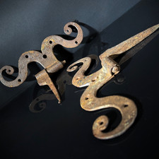 Pair antique wrought - of,
