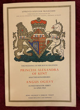 Royal Wedding programme of Princess Alexandra of Kent To Angus Ogilvy