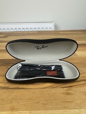 Ray-Ban Black Clamshell Sunglasses Authentic Hard Case With Cleaning Cloth