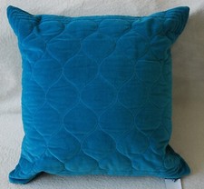 NEXT Teal Blue Luxury Velvet Ogee Cushion w/ Pad 50x50cm BNWT RRP £20