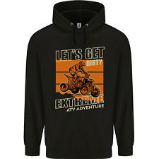 Lets Get Dirty ATV 4X4 Quad Bike Biking Mens 80% Cotton Hoodie