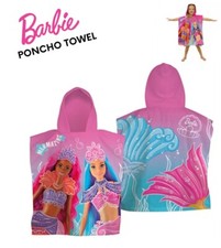 Barbie Mermazing Poncho Towel Hooded 100% Cotton Girls Bath Beach Pool Mermaids