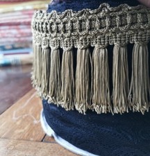 90mm wide Fancy Upholstery Fringe. By metre. Decorative Lampshade Trim