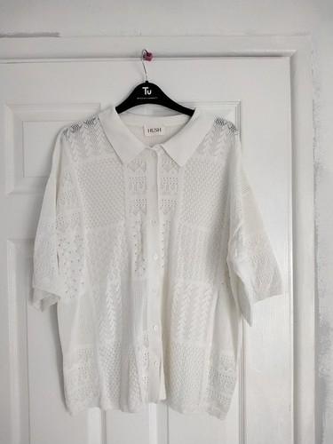 Hush white crochet style - white,