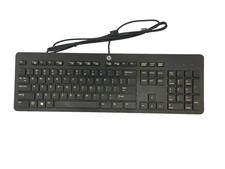 Slim Black HP USB Wired Keyboard QWERTY Layout Black Plug & Play for PC/Laptop