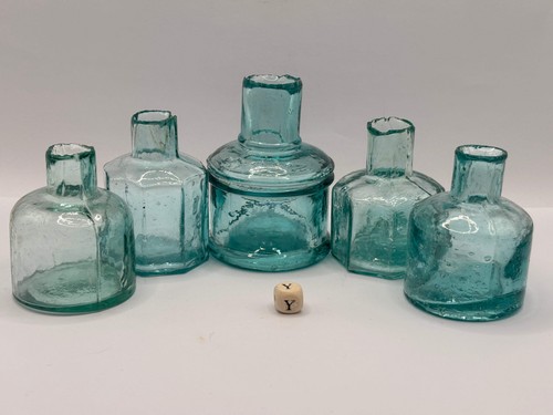 Old aqua glass - 5, inks