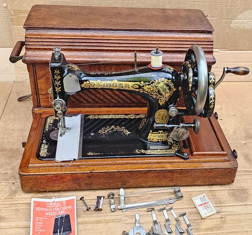 1901 singer 28k antique hand - singer,