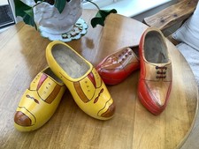 2 pairs wooden clogs. hand made and decorated Holland. Never worn