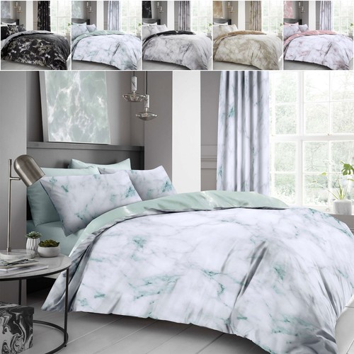 Marble effect printed duvet - effect,