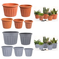 2 x Garden Planter 25 33 40 50 60cm Plastic Flower Plant Pot Indoor Outdoor - UK