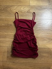 Burgundy Ruched Bodycon Mini