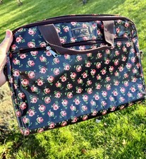 Vintage LEE COOPER Oilcloth Laptop Bag Brown Floral Excellent Condition