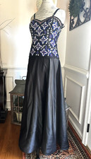 Cutom Boutique Violet/black ballroom dress w/bustier and Skirt Size: Medium Hot!