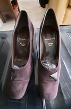 Ladies Bruno Magli Burgundy Suede Court Shoes Size UK 4 EU 37