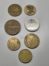 French Franc Coins. Various