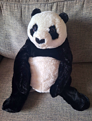 Black white panda plush - &,