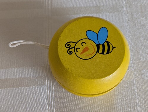 Yellow wooden with bee - wooden,