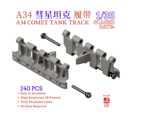 A34 comet tank track - track, 3d