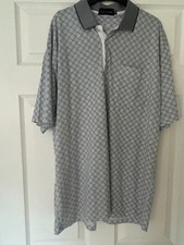 TOM HAGAN LARGE GREY & BLUE CHECK SHORT SLEEVE GOLF POLO SHIRT - EXCELLENT