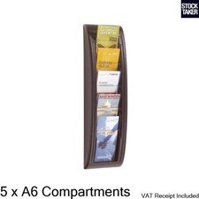 Paperflow Wall Literature Display  5 x A6 Compartments Leaflet Holder (VAT Incl)