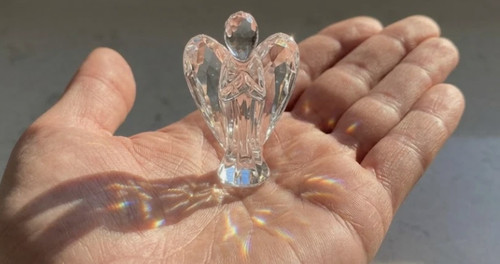 Glass guardian angel statue - guardian,