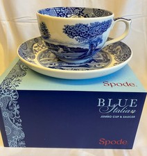 Spode Italian Blue Italian Collection Jumbo Breakfast Cup and Saucer