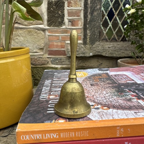 Vintage brass small bell - brass, table