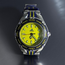 Adidas Sports Diver Watch Yellow Dial 100M Water Resistant 10-01024 Miyota 6L12