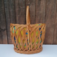 Vintage Wicker Shopping Picnic Hamper Gift Fruit Vegetable Flower Basket + Cover
