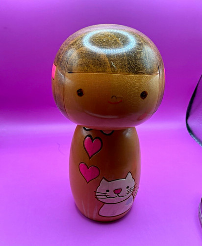 Cute wooden kokeshi doll with - cute,