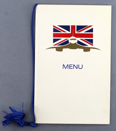 Concorde airline menu bac - menu,