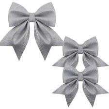 Christmas Silver Glitter Bows