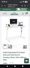 Dellonda DH54 Electric Adjustable Standing Desk Frame White