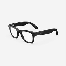 Ray-Ban Meta Wayfarer (Refurbished), Shiny Black/Clear, Large