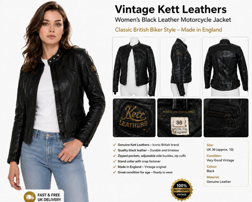 Vintage kett leathers black - kett,