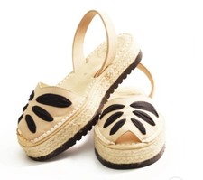PALMAIRA - BEIGE LEATHER VALENCIA LOWFORM AVARCA SANDALS - 5