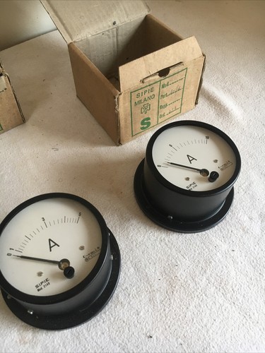 Vintage italian ammeter 5 - italian, 0-5