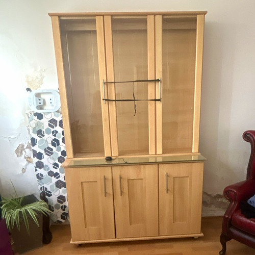 Wood glass door display - wood, 5