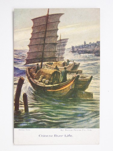 Chinese river life - river, boats
