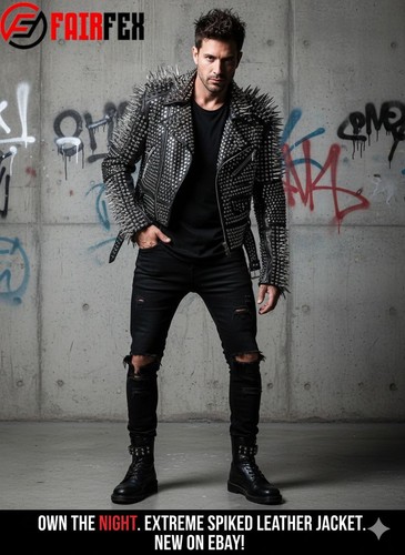 Men black studded spiked - men’s,