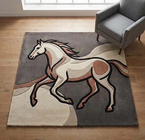 Modern horse area rug - horse,