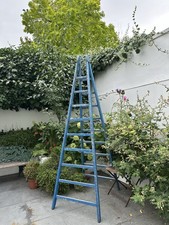 French Fruit-picker’s Ladder. Vintage. Blue. Patina.  Ideal For Display.