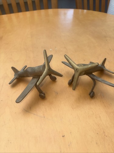 Vintage brass aeroplanes desk - vintage,