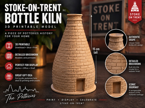 Stoke trent bottle kiln 3d - stoke-on-trent,