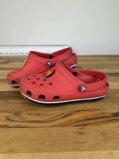 Crocs Retro Clogs Red Kids 12-13 with Superman & Batman Jibbitz Charms