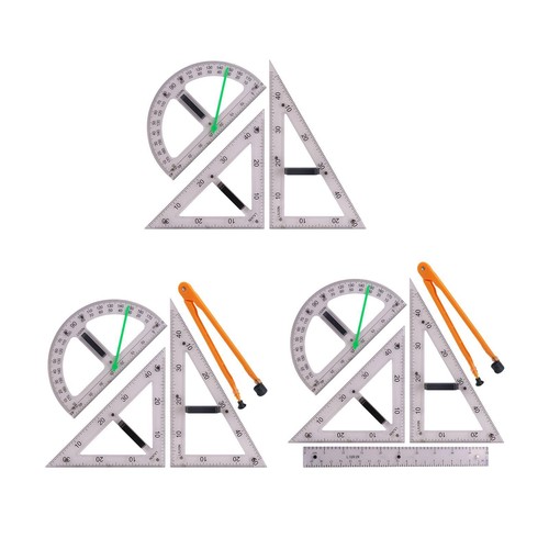 Large geometry math ruler set - geometry,