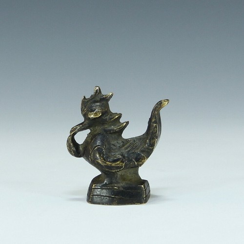 Old bronze opium weight - bronze,