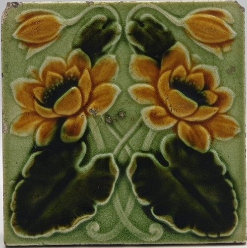 Art nouveau fireplace majolica - art,